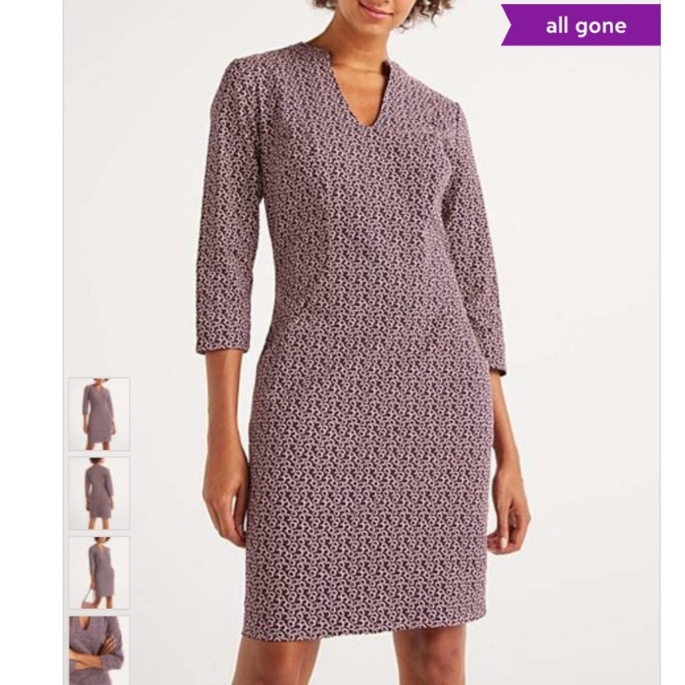Boden - Fig Sweet Petal Elizabeth Pocket V-Neck Dress